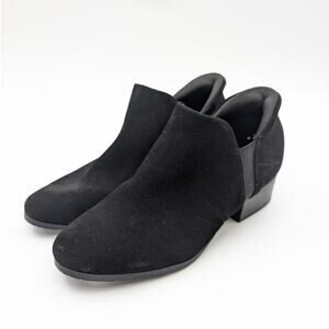 Kenneth Cole Reaction Side EZ On Block Heel Booties Black Women's Size US6.5M